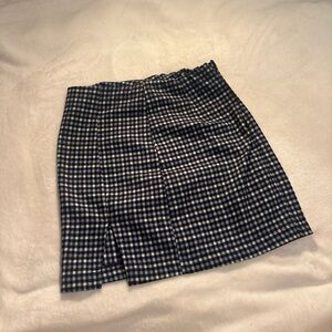 Plaid Black and White Women's Skirt